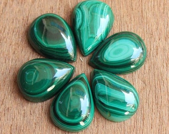 Natural Malachite Pear shape Gemstone, Cabochon for making jewelry Gemstone, Malachite Handmade Loose Gemstone, All Sizes Available gemstone