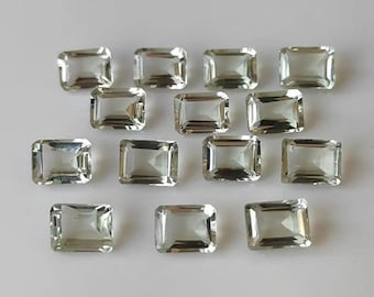 Natural Unique Green Amethyst Octagon Faceted Cut 3X5MM To 12X16MM, Loose Gemstone, for jewellery Making Gemstone, Calibrated Size Gemstone