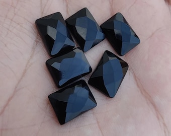 AAA+ Quality Natural Black Onyx Rectangle Shape Checker Cut Flat Back Calibrated Wholesale Handmade Gemstones,AllSizes Available RingJewelry