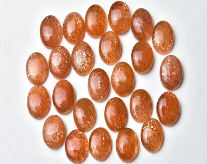 Featured listing image: Natural Sunstone Round Shape Cabochon Flat Back Calibrated Wholesale Gemstones,All Sizes Available Gemstone For Jewelry Making, 5m to 20mm