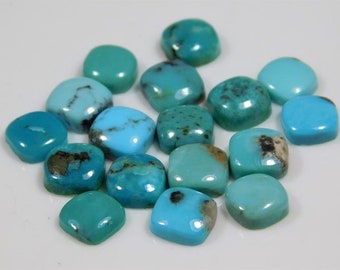 Natural Tibetan Turquoise Cushion Shape Cabochon Flat Back Calibrated Wholesale Gemstones,All Sizes Available Gemstone For Use JewelryMaking