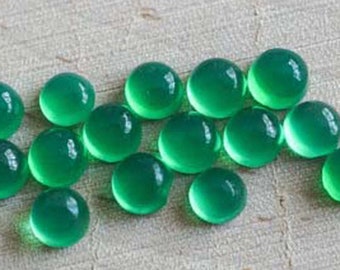 Natural Green Onyx Round Shape Cabochon Flat Back Calibrated Wholesale Gemstones,All Sizes Available Gemstone For Jewelry Making, 5m to 20mm