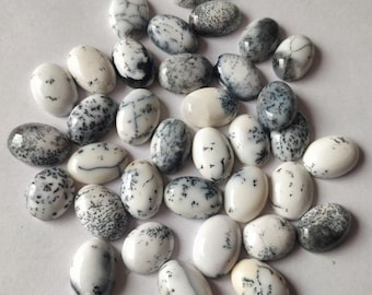 Dendrite Opal Cabochon, Dendritic Opal, White Dendrite Opal, Dendrite Opal,Wholesale Opal Gemstone,3X5mm To 12x16mm,Calibrated Oval Gemstone
