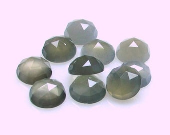 AAA Gray Moonstone Round Rose Cut 5X5MM To 15X15MM Natural Gray Moonstone Round Rose Cut Loose Gemstone Wholesale lot For Jewellery Making
