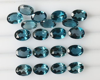 Natural London Blue Topaz Gemstone, AAA+ Quality Oval Shape Cut Blue Topaz Gemstones, 3X5MM To 10x14mm Faceted London Blue Topaz Gemstones