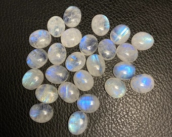 Natural Rainbow Moonstone Oval Shape Cabochons Gemstone. Sizes- 3x5 mm Blue Flashy Moonstone Cabochon Gemstone, Flat Back AAA Quality Stone