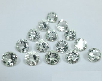 Natural Green Amethyst Round Shape Faceted Cut Calibrated Wholesale Gemstones, All Sizes Available Gemstone For Jewelry Making, 5mm to 15mm