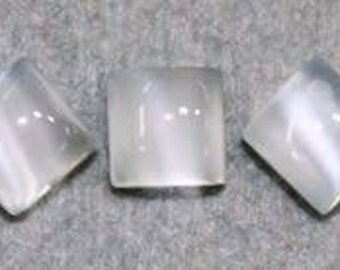 AAA Natural White Moonstone Square Cabochon Size 3X3MM To 15X15MM White Moonstone Square Cabochon Loose Gemstone Wholesale lot for jewellery