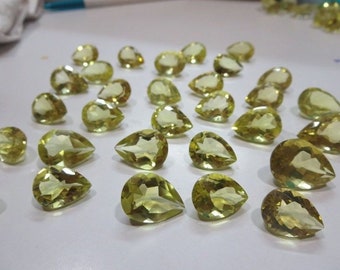 Natural Lemon Quartz Pear Shape Faceted Cut Gemstone,Calibrated Tear Drop Shape Quality Wholesale Gemstones,All Sizes Semi Precious Gemstone