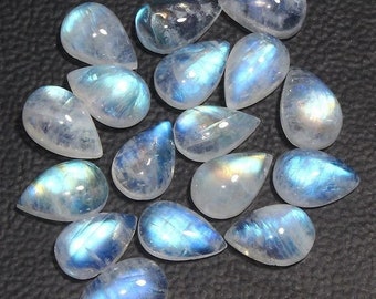 Natural Rainbow Moonstone Oval Shape Cabochons Gemstone. Sizes- 5x7 mm Blue Flashy Moonstone Cabochon Gemstone, Use For Jewelry Making Stone