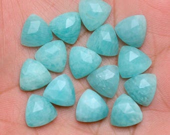 Natural Amazonite Trillion Rose Cut 5mm to 15mm Loose Gemstone 5mm 7mm 9mm 10mm 11m 13mm 14mm 15mm,Semi Precious Gemstone For Making Jewelry