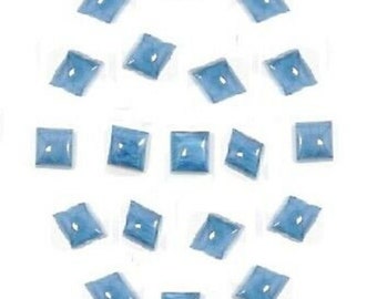 Natural Blue Opal Square Shape Flat Back 3mm 4mm 5mm, 6mm, 7mm, 8mm 9mm 10mm 11mm 15mm Calibrated Natural Wholesale Loose Gemstone Cabochon