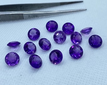 Natural Amethyst Round Shape Faceted Cut Calibrated Wholesale Gemstones, All Sizes Available Gemstone For Jewelry Making, 5mm to 20mm