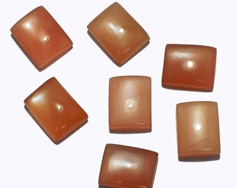 Natural Peach Moonstone, Peach Moonstone Octagon Cabochon, Moonstone Back Flat Gemstones, Sizes 3x5MM To 12x16MM Gemstone, lot for jewellery