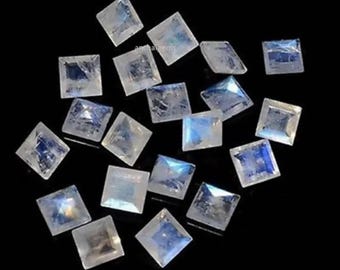 Rainbow Moonstone Square Faceted Cut Natural 3X3MM To 15X15MM Rainbow Moonstone Square Cut Faceted Blue flashy loose gemstone Wholesale lot