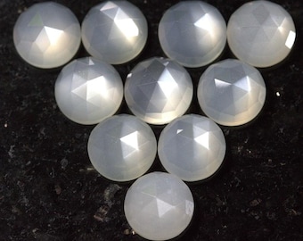 AAA Natural White Moonstone Round Rose Cut Size 5X5MM To 15X15MM White Moonstone Round Rose Cut Loose Gemstone Wholesale lot for jewellery