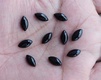 Natural Black Onyx Marquise Cabochon, Calibrated Onyx Loose Stone Cab, Semi Precious Cabochon Gemstone, Wholesale Handmade Quality Gemstone