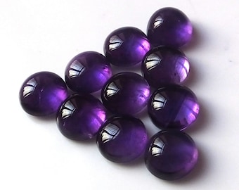100% Natural Purple Amethyst Round Cabochon Size 3X3MM To 15X15MM AAA Purple Amethyst Round Flat back Cabochon Calibrated Size LooseGemstone