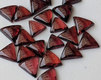 Natural Red Garnet Trillion Shape Cabochon Flat Back Calibrated Wholesale Gemstones,All Sizes Available Gemstone For Jewelry Making, 5 to 20