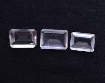 Natural Rose Quartz Octagon Shape Faceted Cut, Rose Quartz Gemstone, Rose Quartz Loose Gemstone ,Rose Quartz Octagon Size 3X5mm To 12X16mm