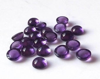 5mm Natural Purple Amethyst Cabochon Flat Back Top Quality Calibrated Natural AAA+ Quality Round Shape Loose Gemstones, callbrated Gemstone