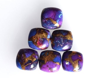 Natural Blue Copper Turquoise Cushion Shape Cabochon Flat Back AAA+ Quality Calibrated Wholesale Gemstones,All Sizes Available Cushion gems