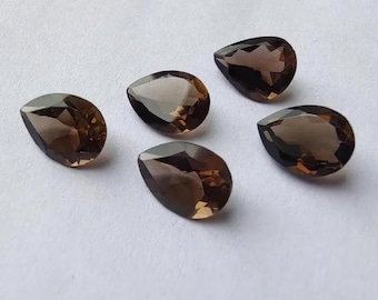Natural Smoky Quartz Pear Shape Faceted Cut Calibrated Tear Drop Shape +AAA Quality Wholesale Gemstones, All Sizes Semi Precious Gemstone