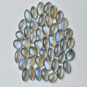 Oval Labradorite Cabochon: Natural Blue Flash Gemstone