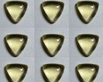 Natural Lemon Quartz Trillion Shape Cabochon, Quartz Loose Gemstone For Jewelry Making,Yellow Color Lemon Quartz Cab Calibrated Size 3m-15mm