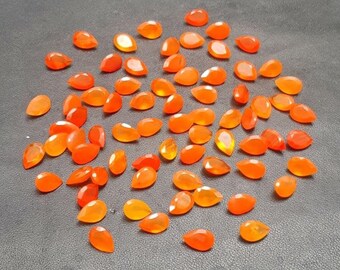 Natural AAA Carnelian pear Faceted Cut 3X5MM - 12X16MM Flat back Calibrated Size Wholesale lot Loose Gemstone,Pear Shape Carnelian GemStones