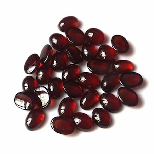 Red Garnet Cabochon: Oval Gemstone for Handmade Jewelry
