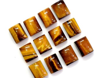 Tiger Eye Rectangle shape Gemstone, Cabochon for making beautiful jewelry, Natural Tiger Eye Cabs Handmade Loose Gemstone, Quality gemstone