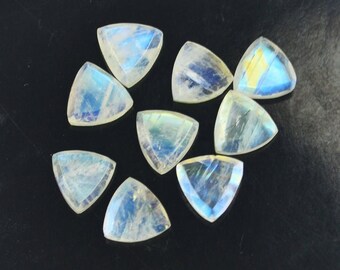 Rainbow Moonstone Trillion Faceted Cut Natural 3X3MM To 15X15MM Rainbow Moonstone Trillion Cut Faceted Blue flashy loose gemstone Wholesale
