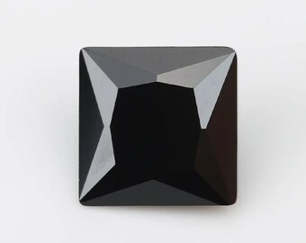 AAA Black D E Color Brilliant Cut Square Loose Black Spinel Gemstone,Pass Diamond test, 5x5mm to 10x10mm Square Brilliant Cut Black Spinel