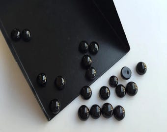 Natural Black Onyx Round Shape Cabochon Flat Back Calibrated Wholesale Gemstones,All Sizes Available Gemstone For Jewelry Making, 5m to 20mm