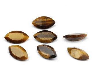 Natural Marquise shaped Tiger's eye calibrated gemstone Faceted Cut sizes available 3x6mm 4x8 5x10 6x12mm 7x14mm 8x16MM Tiger's eye Gemstone
