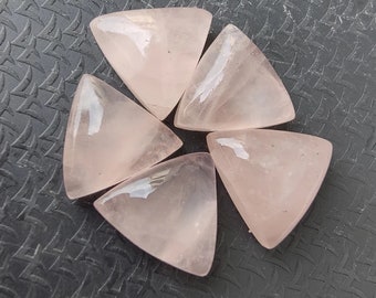 Natural Rose Quartz Cabochon, CALIBRATED Quartz Triangle Cab, Semi Precious Loose Gemstone, Good Quality Cabochons, jewelry making Gemstone