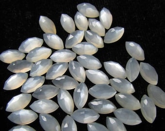 Natural White Moonstone Marquise Rose Cut Size 3X6MM To 8X16MM AAA White Moonstone Marquise Rose Cut Loose Gemstone Use For Making Jewellery