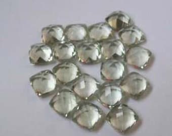 100% Natural Green Amethyst Square Rose Cut Size 5X5MM To 15X15MM AAA Green Amethyst Square Cut Calibrated Size Loose Gemstone, Top Quality