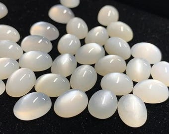 Natural White Moonstone, White Moonstone Oval Cabochon,White Moonstone Back Flat Gemstones,Sizes 3x5MM To 12x16MM Gemstone,lot for jewellery