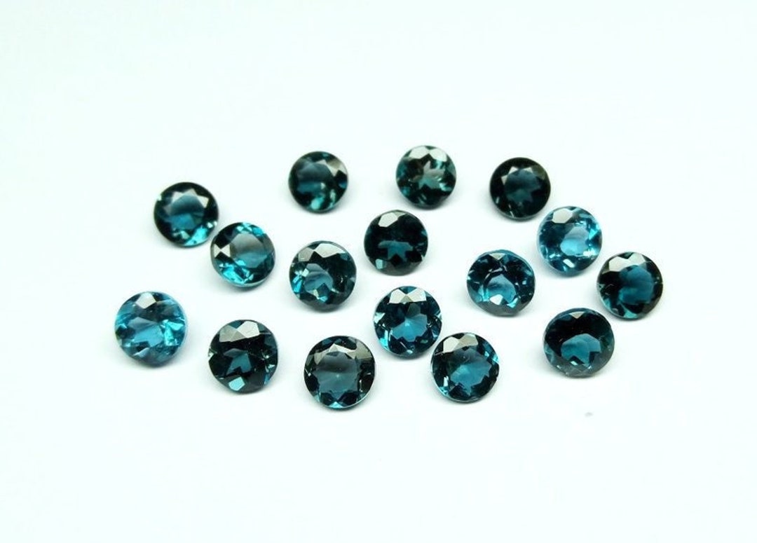 Topacio azul de Londres AAA+ de 3 mm a 10 mm, suelto, redondo, corte ...