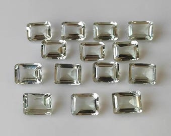 Green Amethyst Rectangle shape Gemstone, Faceted Cut for making beautiful jewelry, Natural Amethyst Handmade Loose Gemstone,Quality gemstone