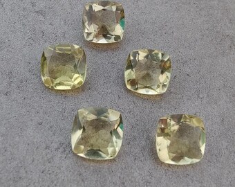 Natural Lemon Quartz Cushion Shape Brilliant Cut,Quartz Loose Gemstone For Jewelry Making,Yellow Color Lemon Quartz Cut Calibrated 3mm-15mm