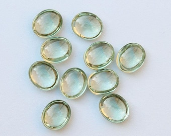 Natural Unique Green Amethyst Oval Cabochon 3X5MM To 12X16MM,Flat Back Loose Gemstone,for jewellery Making Gemstone,Calibrated Size Gemstone