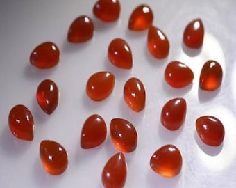Natural Red Onyx Pear shape Gemstone, Cabochon for making beautiful jewelry, Red Onyx Cabs Handmade Loose Gemstone, All Sizes Available