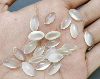 Natural White Moonstone Marquise Cabochon Size 3X6MM To 8X16MM AAA White Moonstone Marquise Cabochon Loose Gemstone Use For Making Jewellery