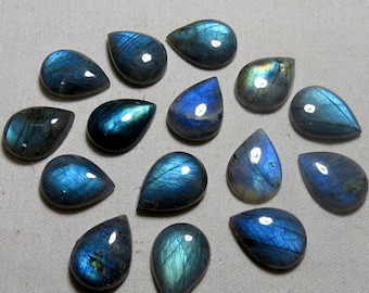 Natural Labradorite Pear shape Gemstone Cabochon for making beautiful jewelry Natural Blue Flashy Labradorite Cabs Loose Quality Gemstone