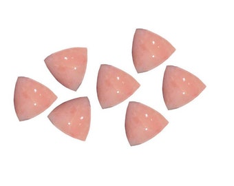 AAA Pink Opal 3mm - 15mm Stunning Natural Pink Opal Gemstone Trillion Smooth Flat Back Cabochon AAA Quality Loose Gemstone For JewelryMaking