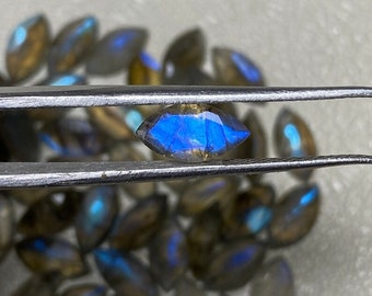 Natural Marquise shaped Blue Fire Labradorite calibrated gemstone Faceted Cut sizes available 3x6mm, 4x8mm, 5x10, 6x12, 7x14,8x16MM Gemstone