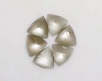 AAA Gray Moonstone Trillion Rose Cut 5X5MM To 15X15MM Natural Gray Moonstone Rose Cut Loose Gemstone Wholesale lot For Jewellery Making Gems